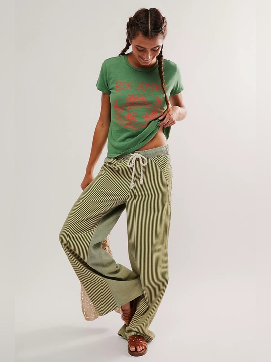 Free People Pants - We The Free Milo Striped Pull-On Jeans Size Medium